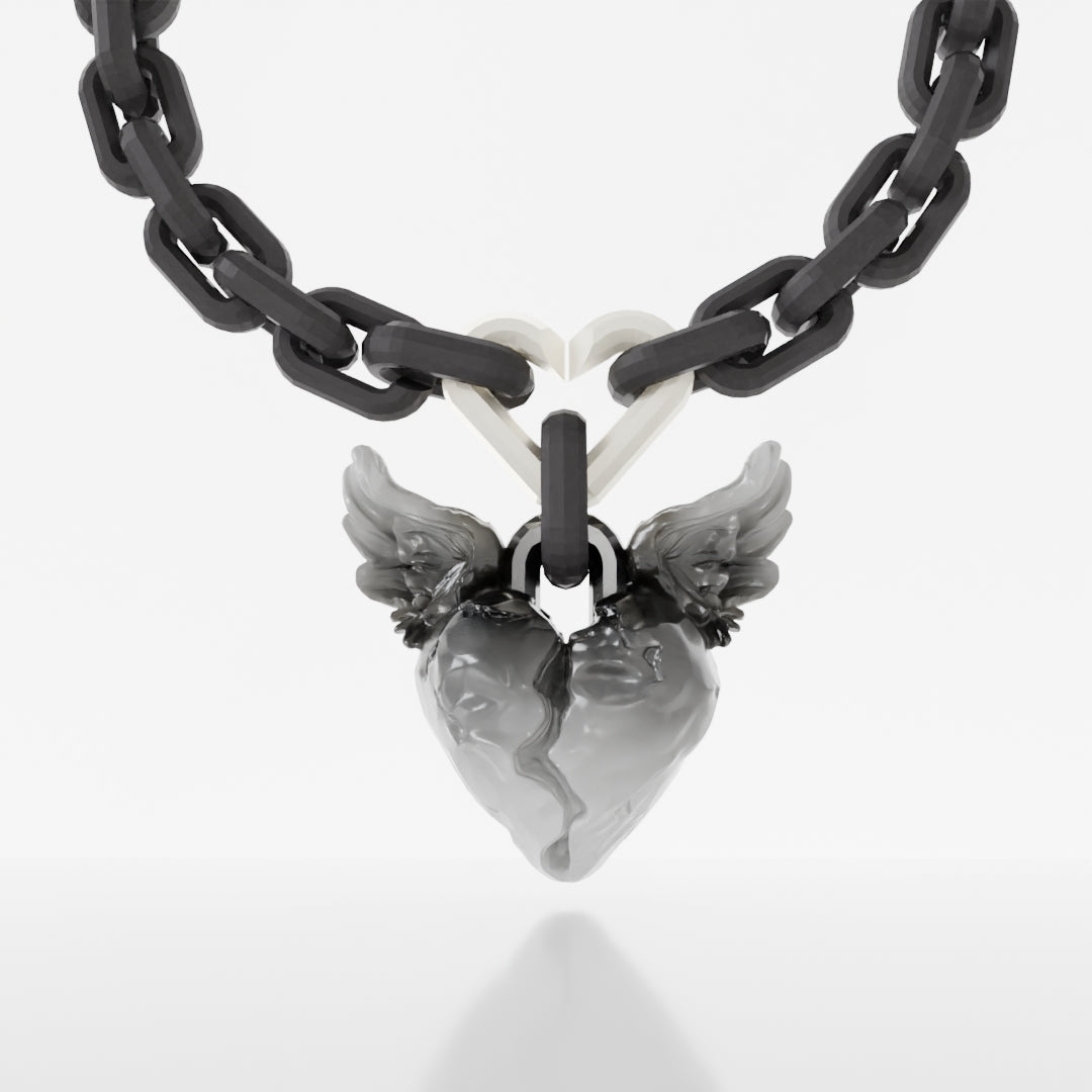 FALLING ANGEL Necklace | Black (3 in 1)