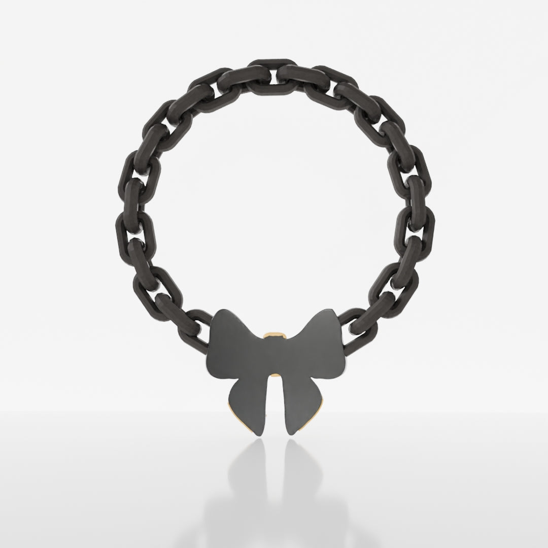 Flame Bow Necklace | Black